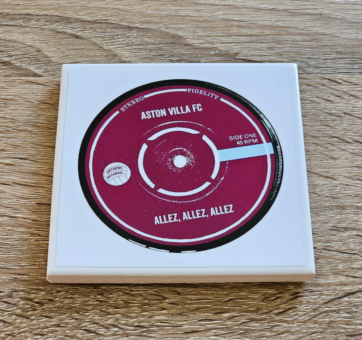 Aston Villa Ceramic Anthem Coaster (Allez Allez Allez)