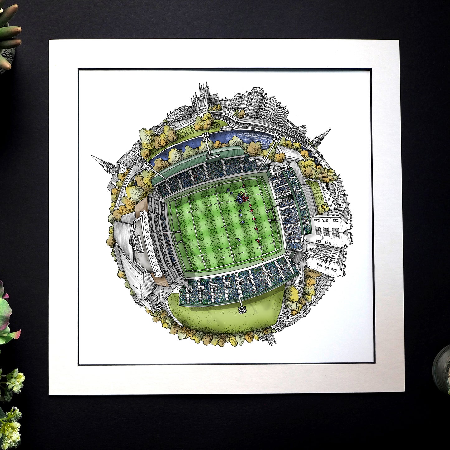 Bath - The Recreation Ground (2025) Rugby Stadium 3D Globe Print