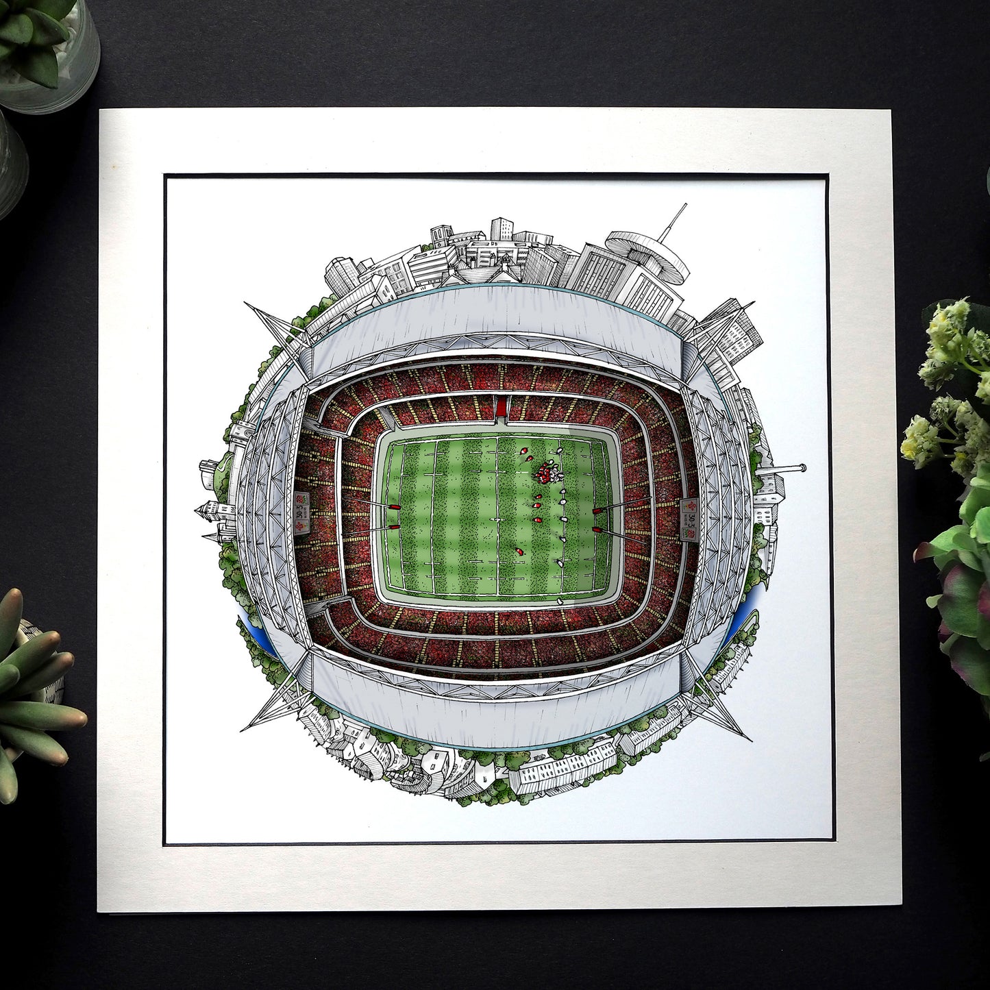 Cardiff - The Principality Stadium Rugby 3D Globe Print