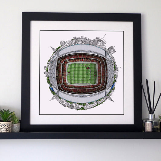 Cardiff - The Principality Stadium Rugby 3D Globe Print