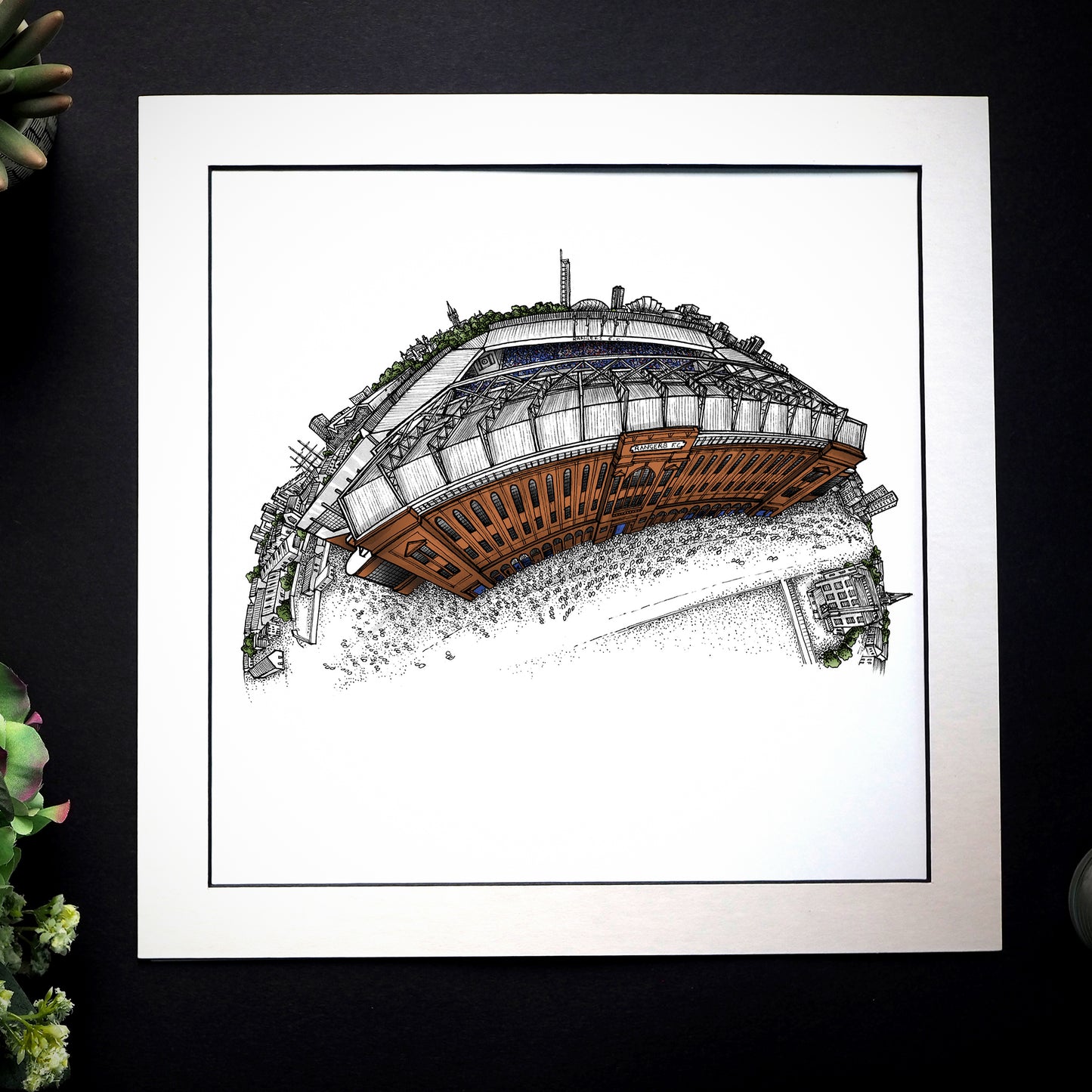 Rangers FC - Ibrox 3D Globe Print