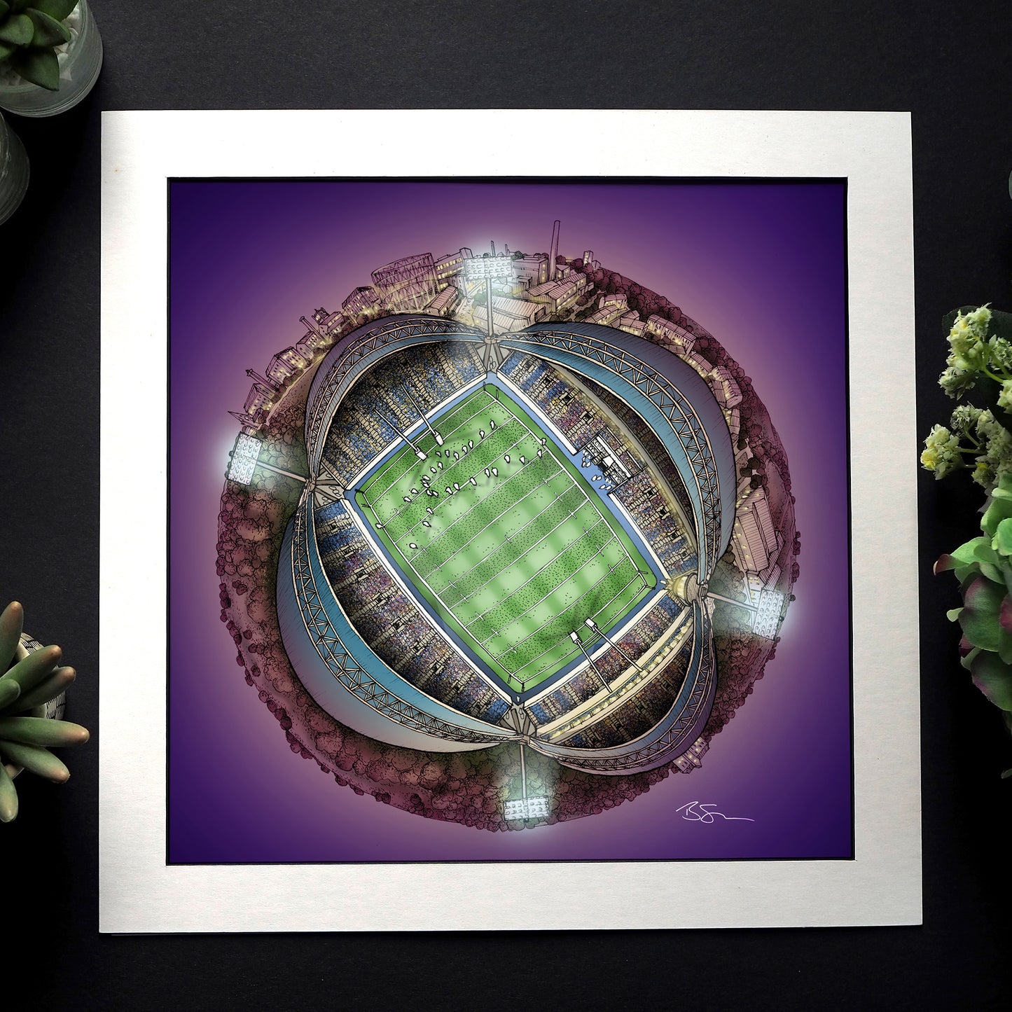Huddersfield Town FC - The John Smith Stadium Night View 3D Globe Print