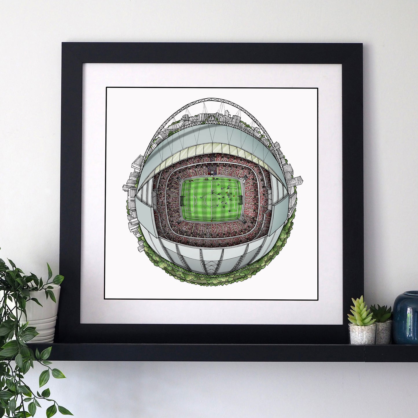 England Three Lions / The Lionesses - Wembley Stadium 3D Globe Print