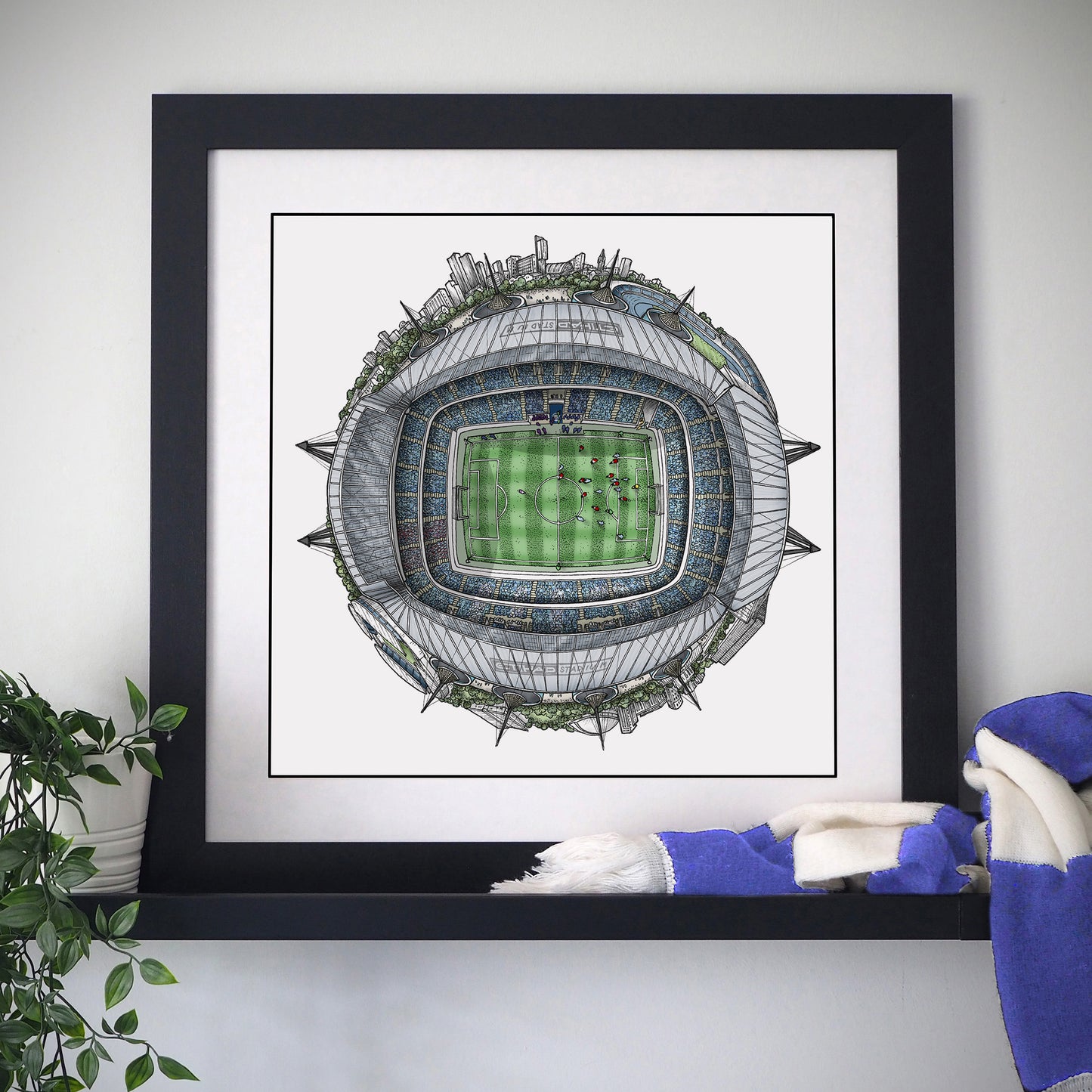 Manchester City FC - The Etihad 3D Globe Print