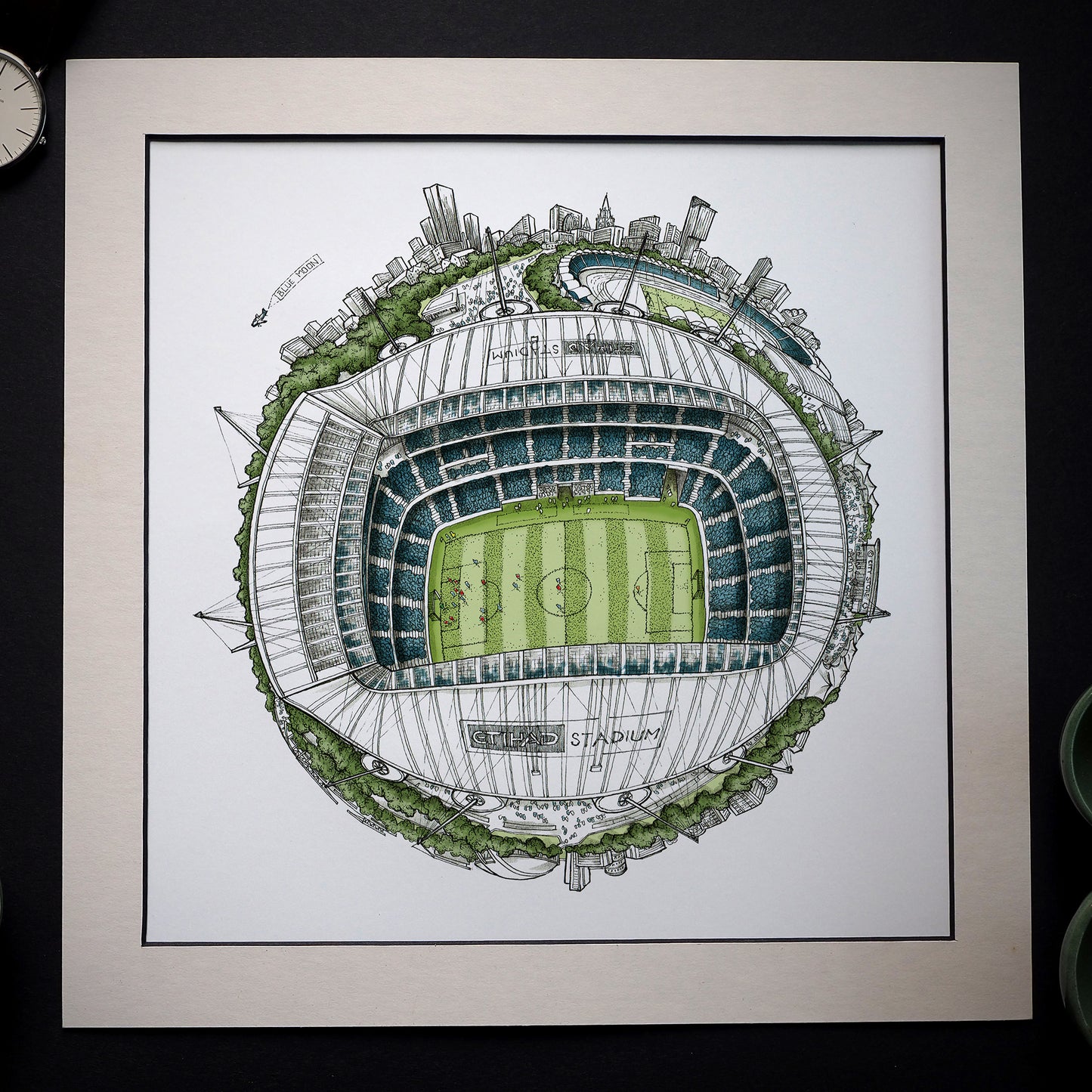Manchester City FC - The Etihad 3D Globe Print