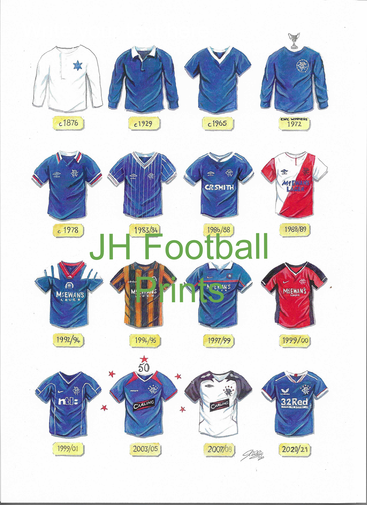 Rangers Iconic Shirts Print