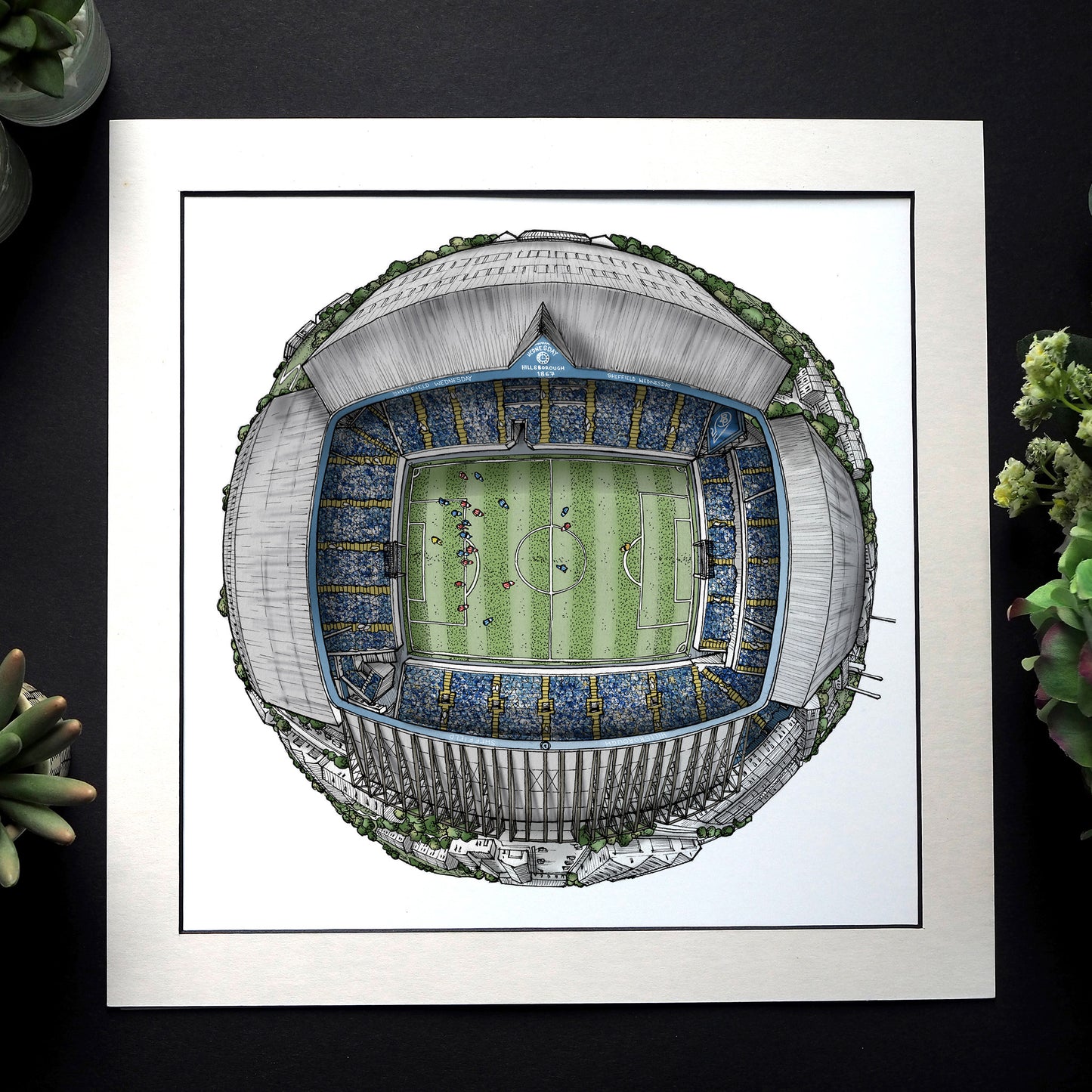 Sheffield Wednesday FC - The Hillsborough 3D Globe Print