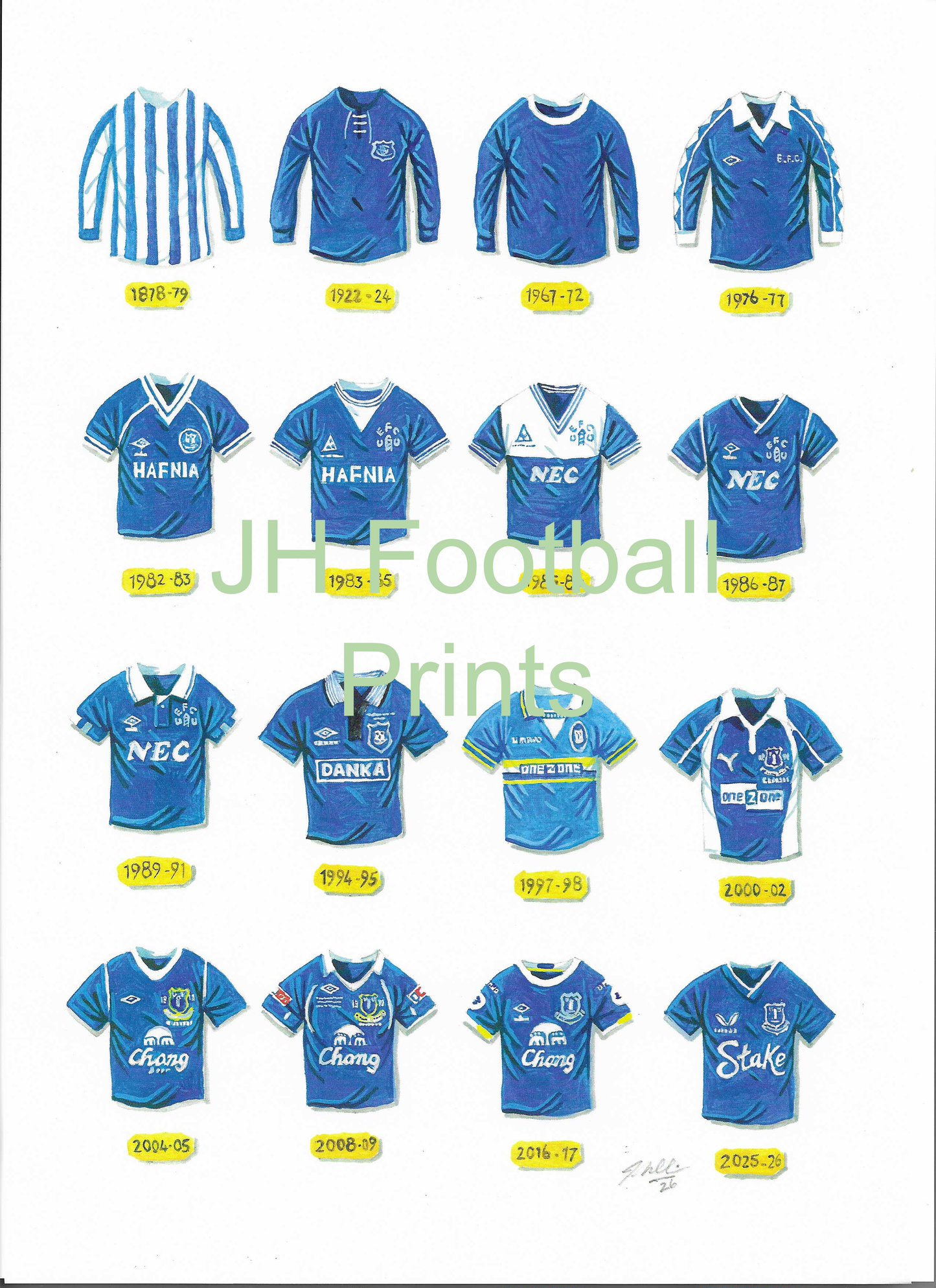 Everton Iconic Shirts Print
