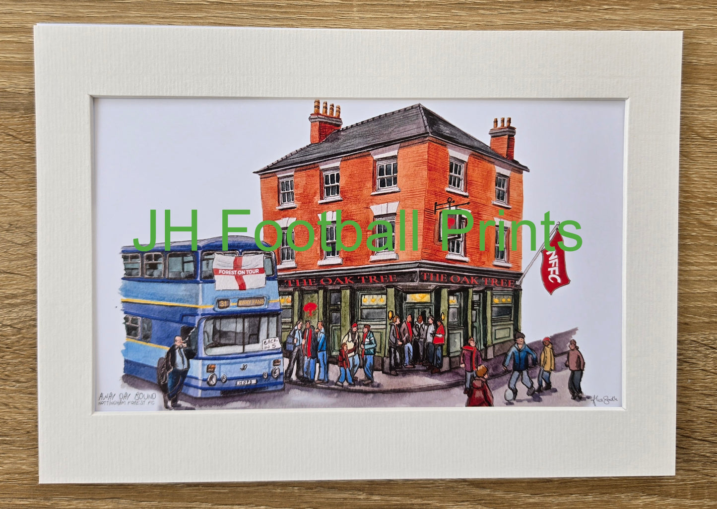 Nottingham Forest FC Away Day Bound A4 Mounted Print