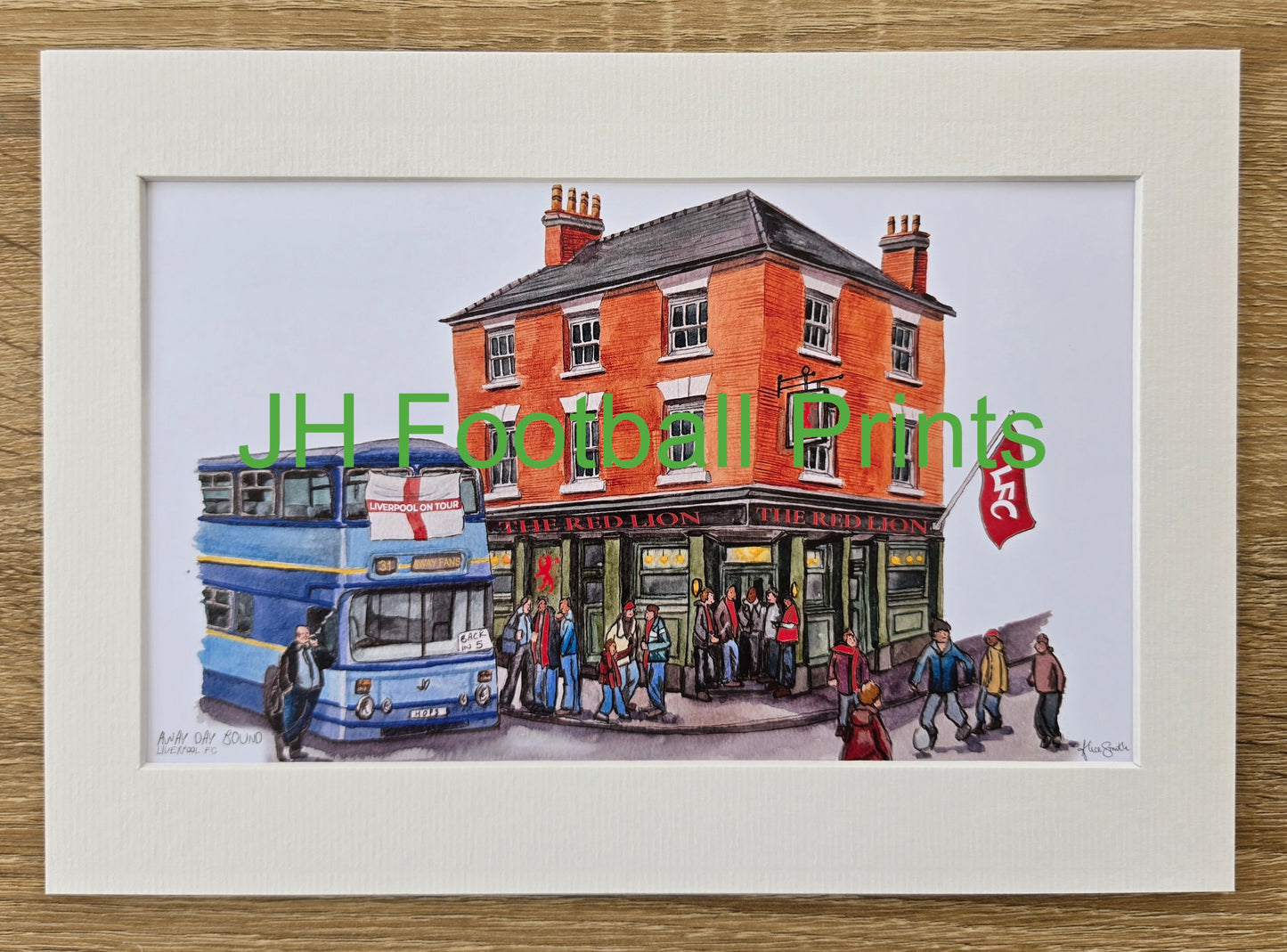 Liverpool FC Away Day Bound A4 Mounted Print