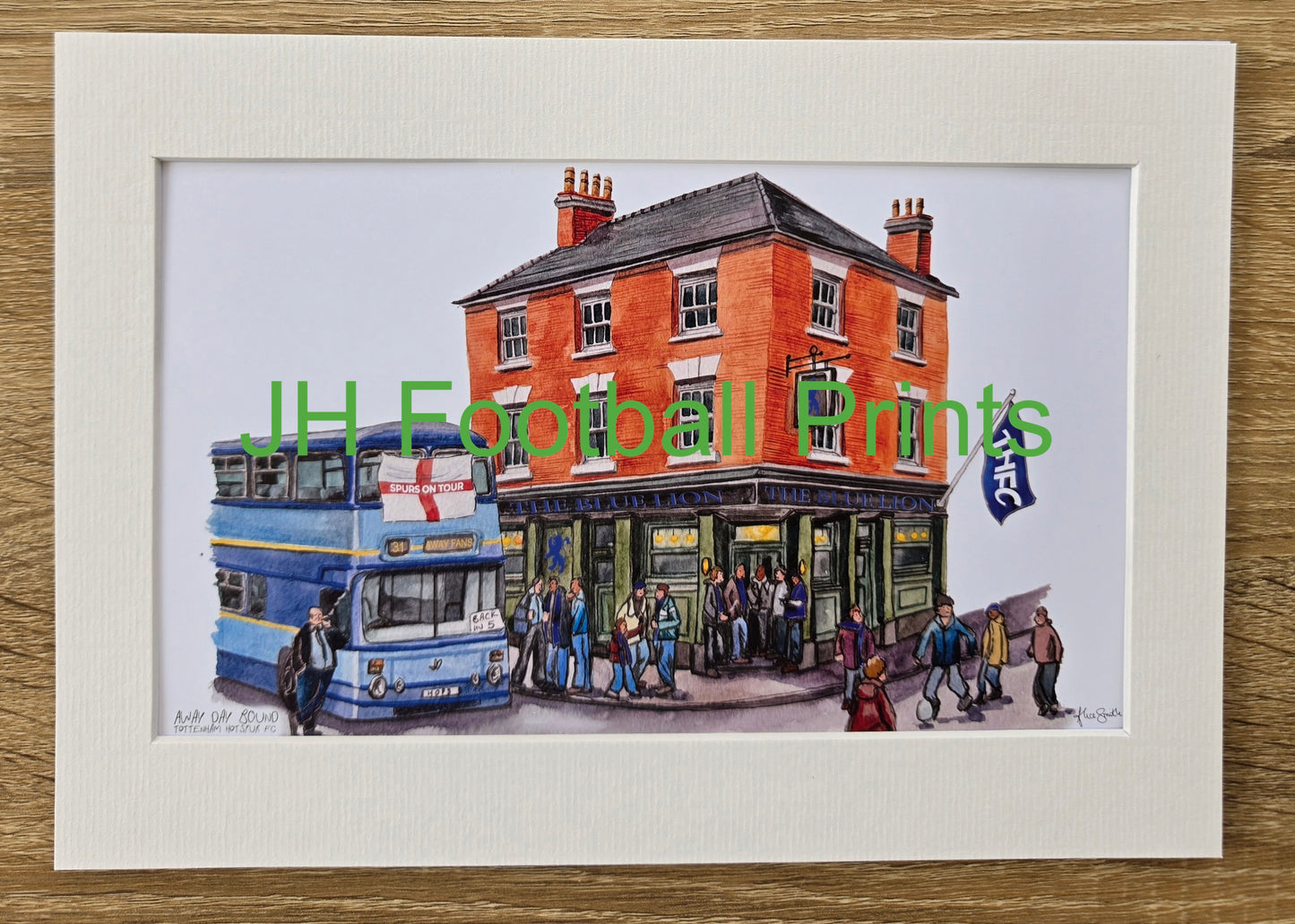 Tottenham Hotspur FC Away Day Bound A4 Mounted Print