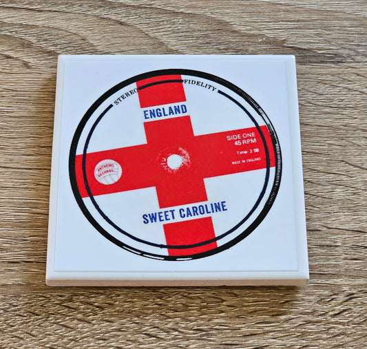England Ceramic Anthem Coaster (Sweet Caroline)