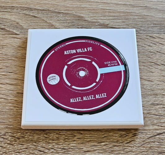 Aston Villa Ceramic Anthem Coaster (Allez Allez Allez)
