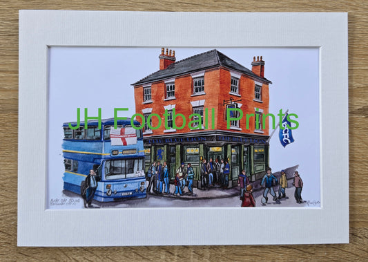 Birmingham City FC Away Day Bound Mounted A4 Print