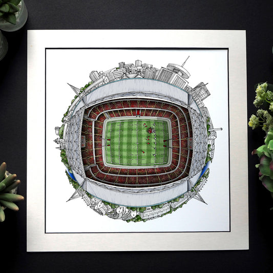 Cardiff - The Principality Stadium Rugby 3D Globe Print