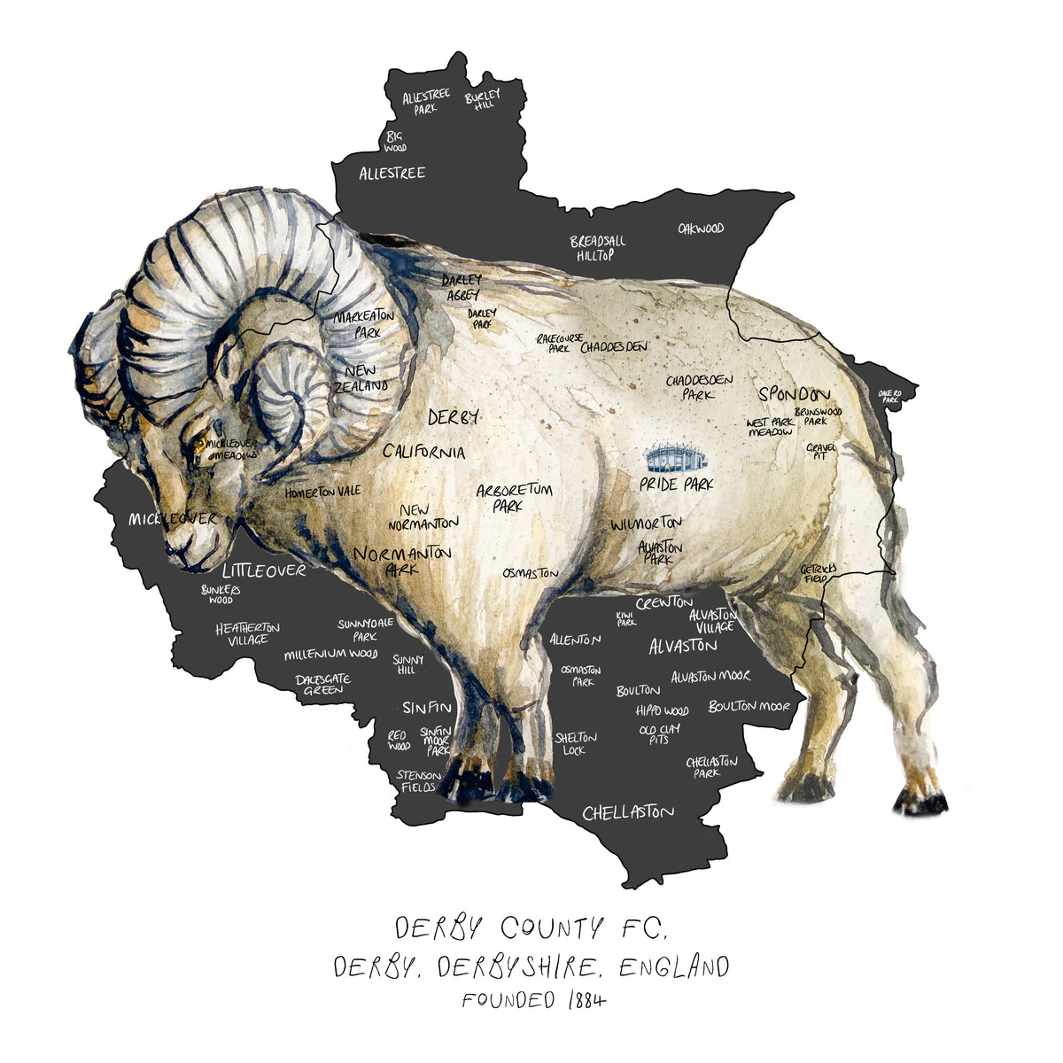 Derby County Football Club Print (New Edition)