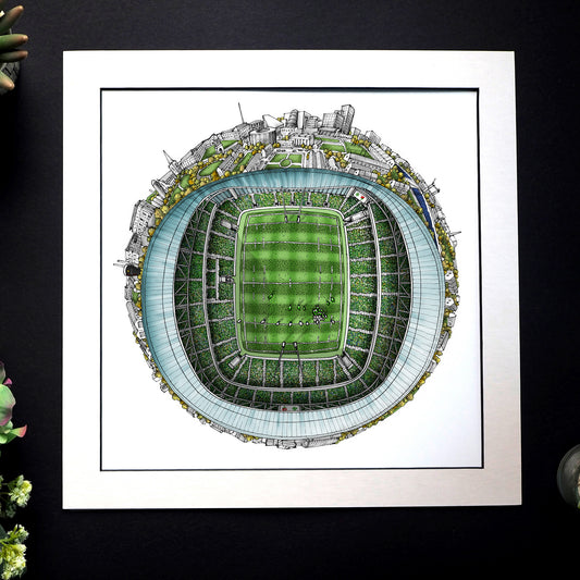 Dublin - Aviva Stadium Rugby 3D Globe Print