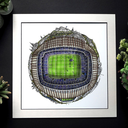 Edinburgh - Murrayfield Rugby 3D Globe Print