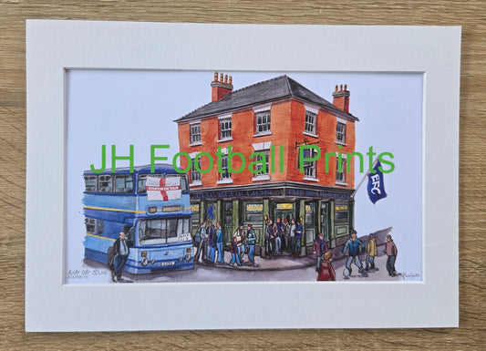 Everton FC Away Day Bound A4 Mounted Print
