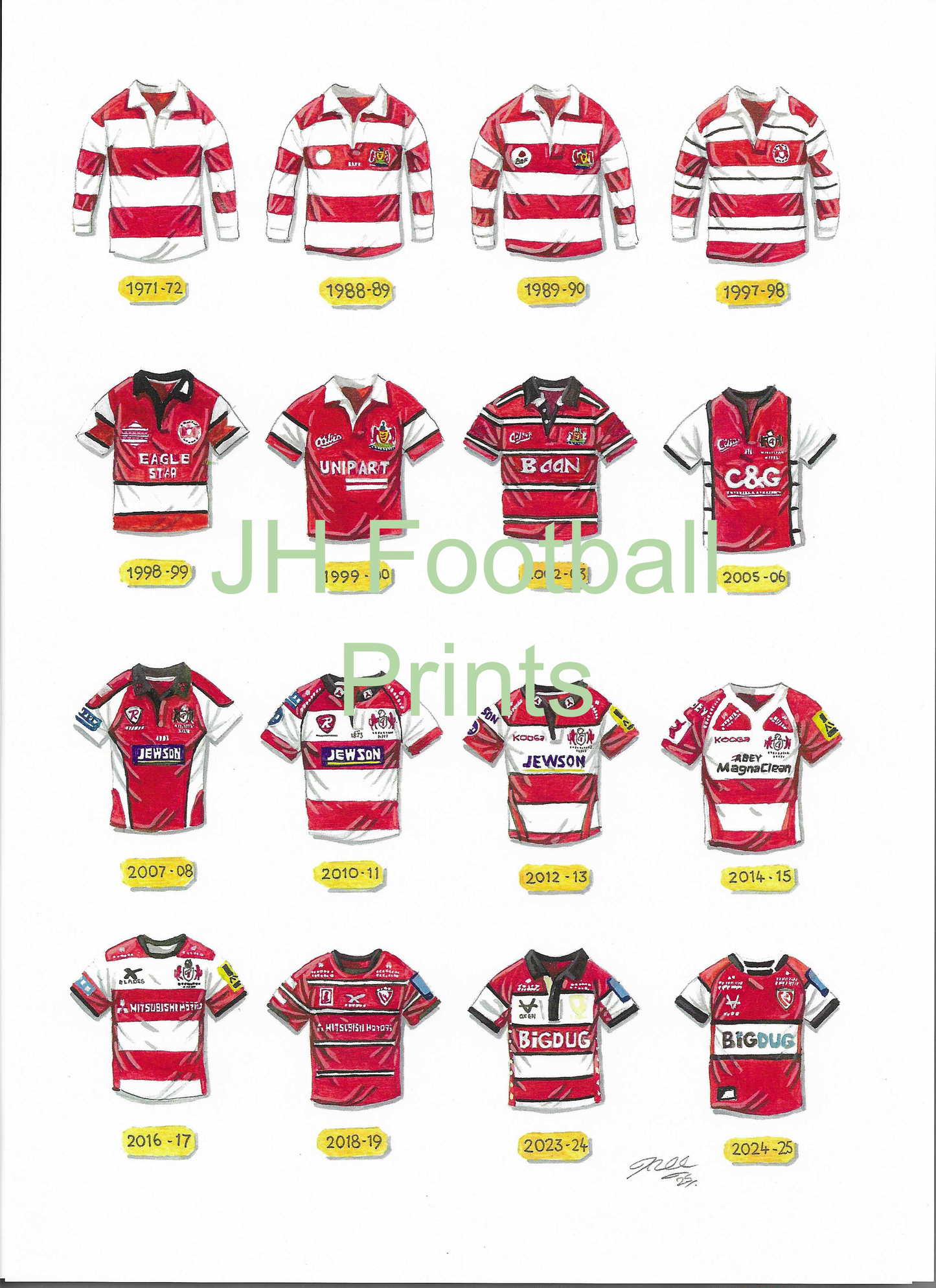 Gloucester Iconic Shirts Print