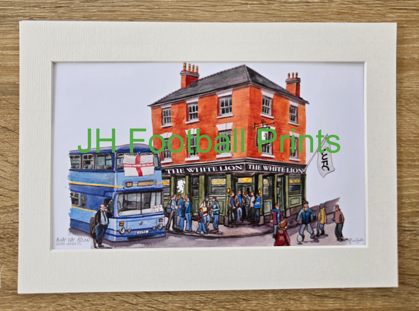 Leeds United FC Away Day Bound A4 Mounted Print