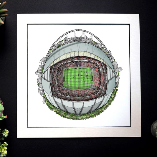 England Three Lions / The Lionesses -  Wembley Stadium 3D Globe Print