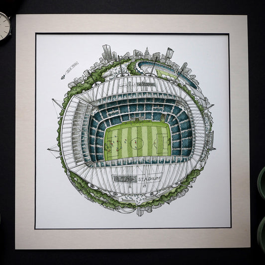 Manchester City FC - The Etihad 3D Globe Print