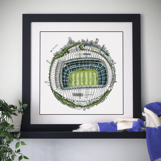Manchester City FC - The Etihad 3D Globe Print