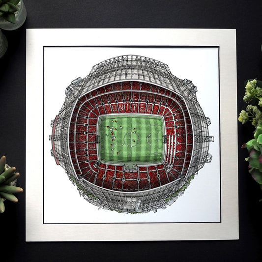 Manchester United FC - Old Trafford 3D Globe Print