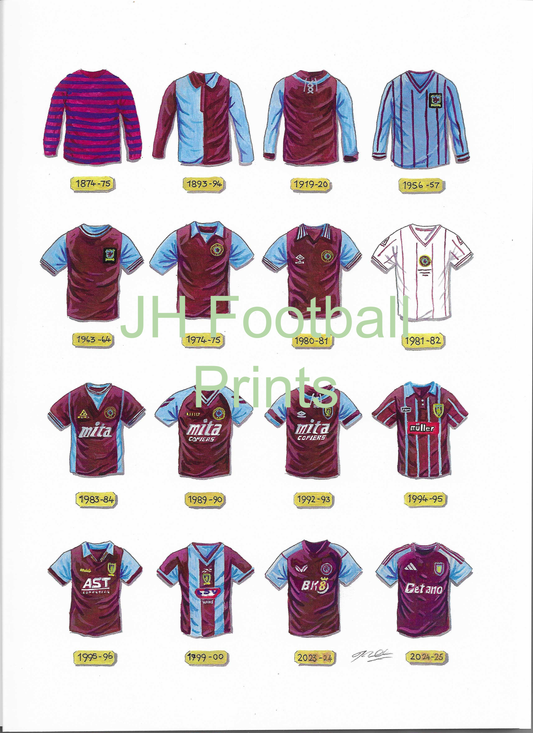 Aston Villa Iconic Shirts Print