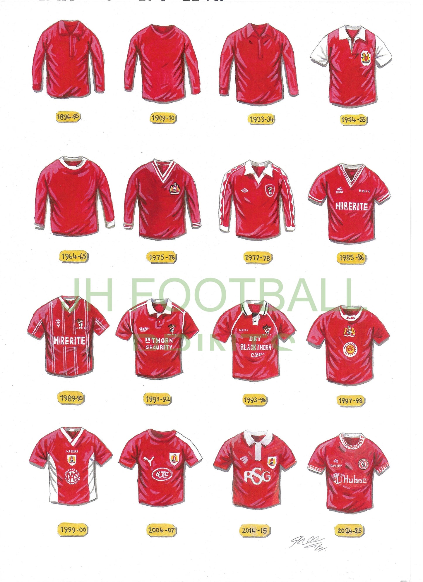 Bristol City Iconic Shirts Print