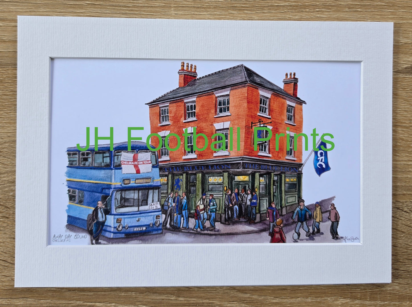 Chelsea FC Away Day Bound Mounted A4 Print