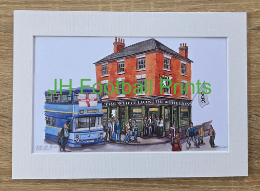 Derby County FC Away Day Bound A4 Mounted Print