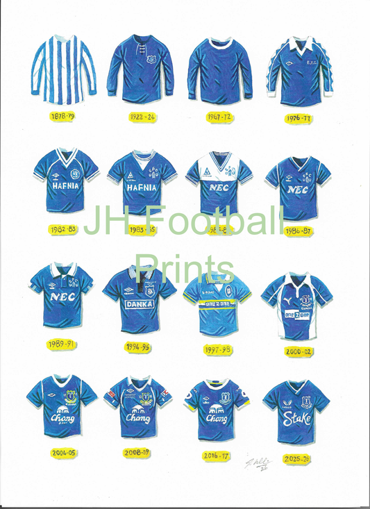 Everton Iconic Shirts Print