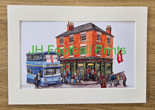 Nottingham Forest FC Away Day Bound A4 Mounted Print