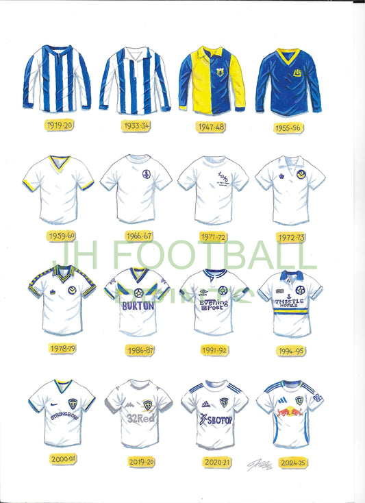 Leeds United Iconic Shirts Print