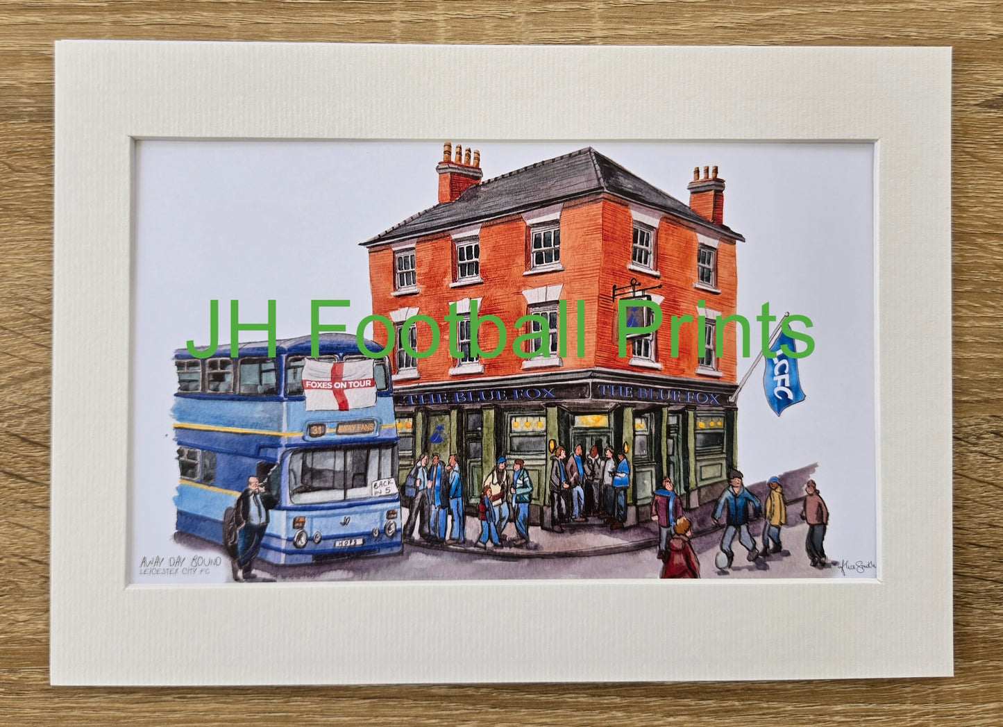 Leicester City FC Away Day Bound A4 Mounted Print