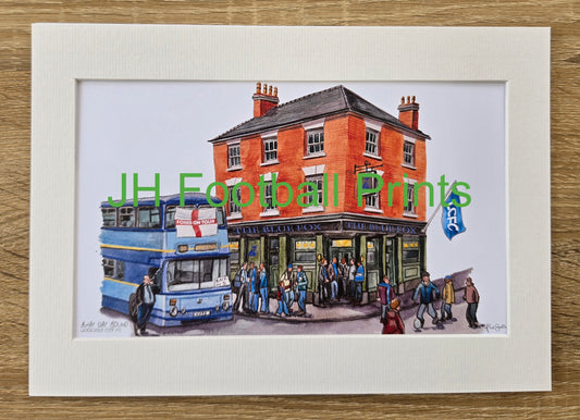 Leicester City FC Away Day Bound A4 Mounted Print