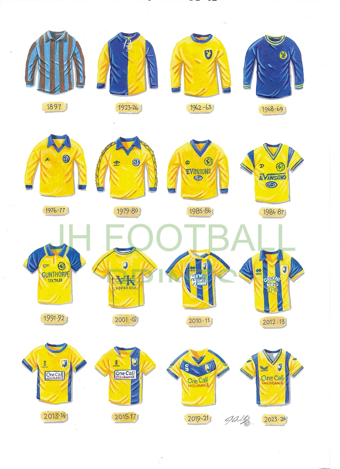 Mansfield Town Iconic Shirts Print