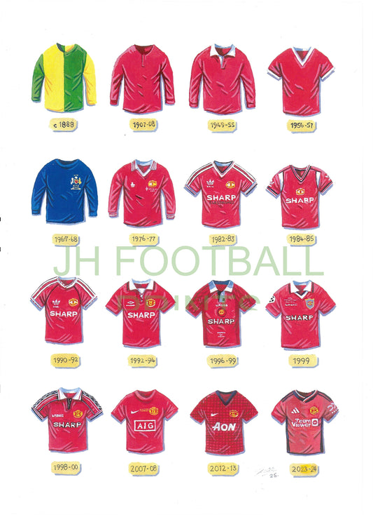 Manchester United Iconic Shirts Print