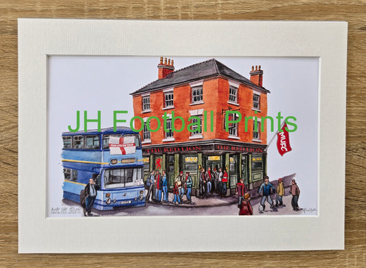Manchester United FC Away Day Bound A4 Mounted Print