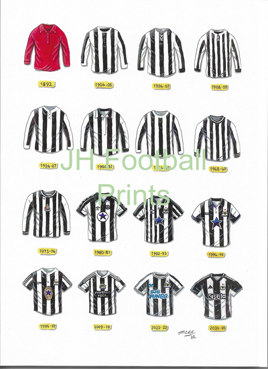 Newcastle United Iconic Shirts Print