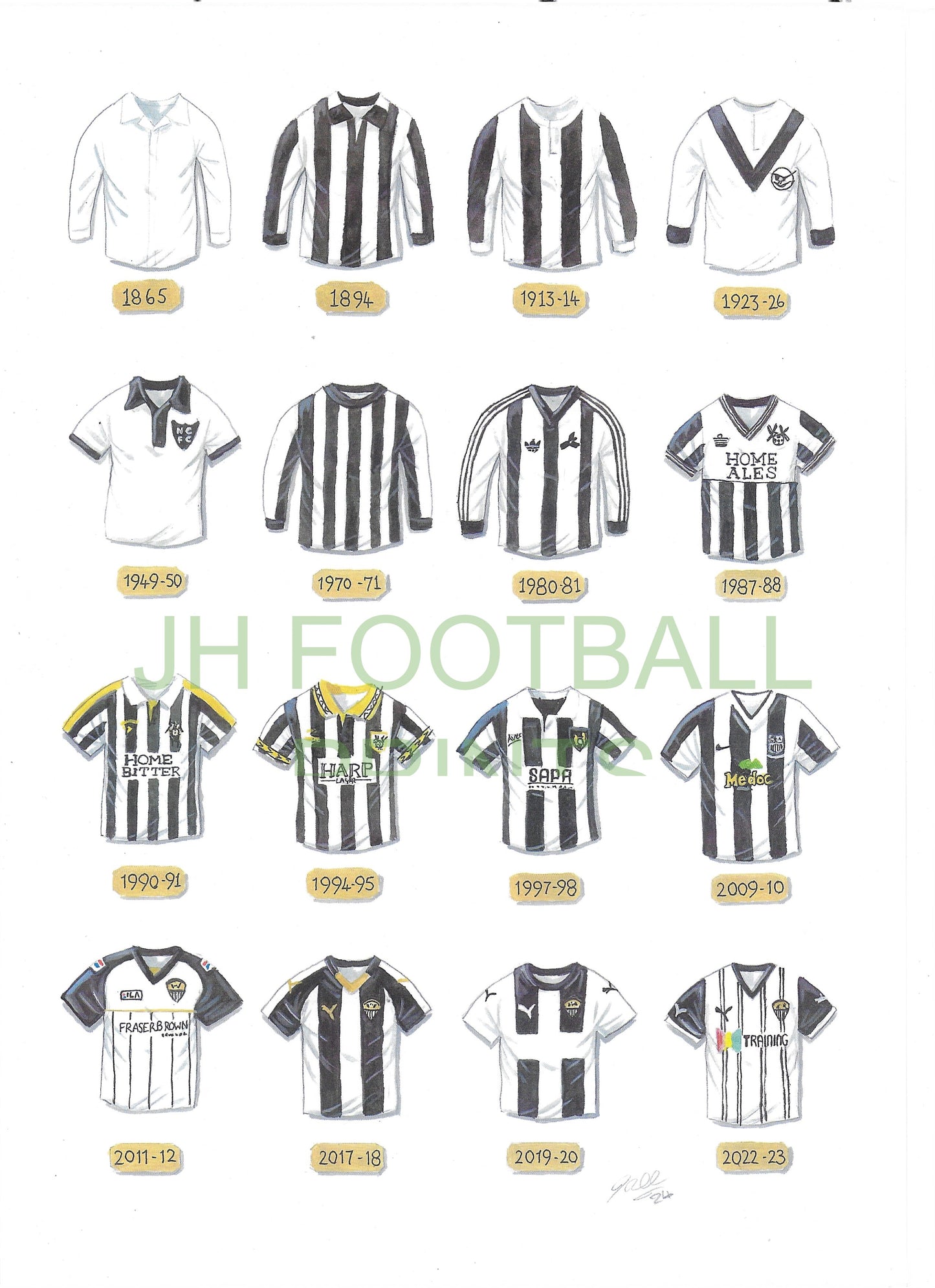 Notts County Iconic Shirts Print