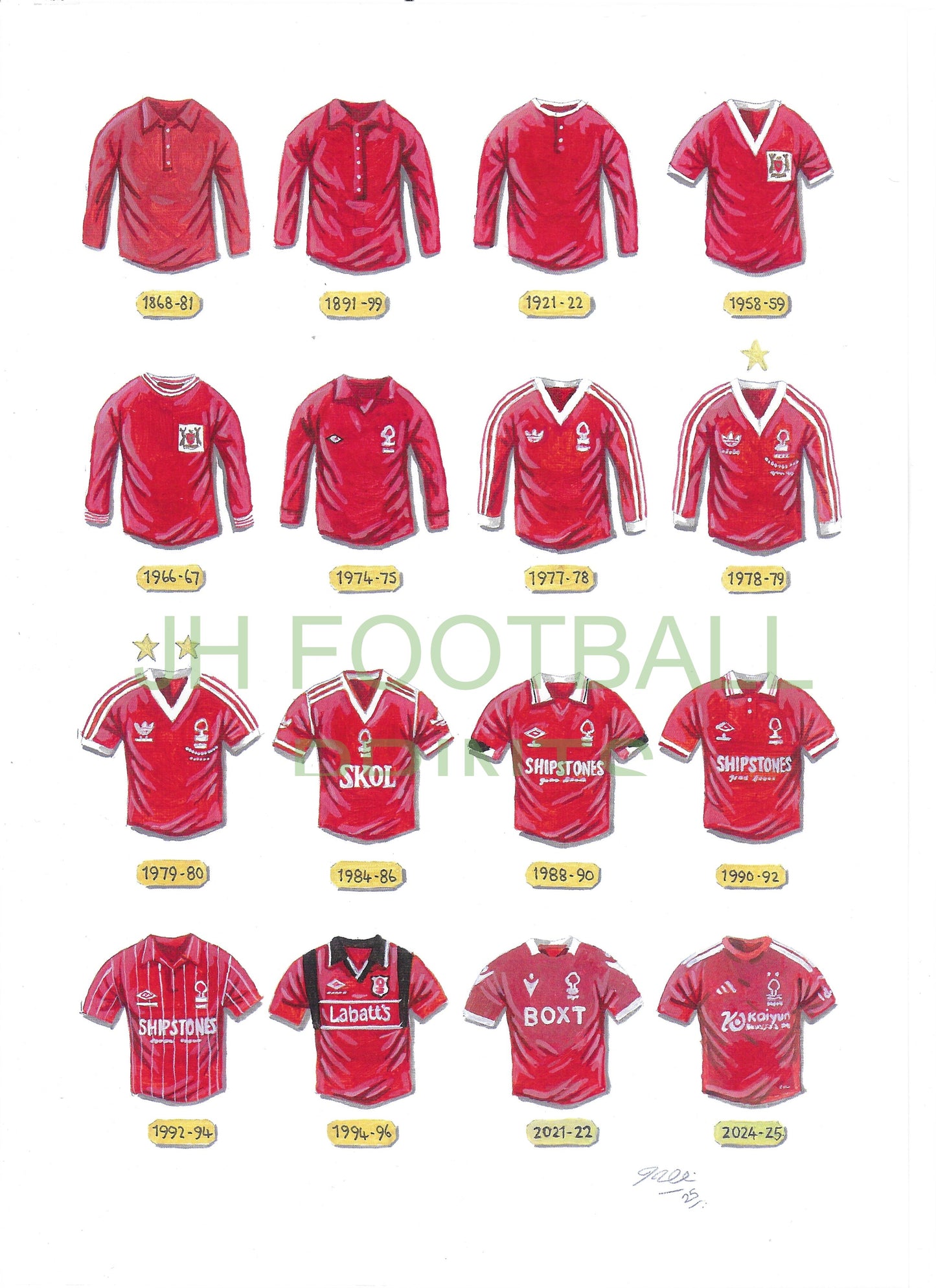 Nottingham Forest Iconic Shirts Print