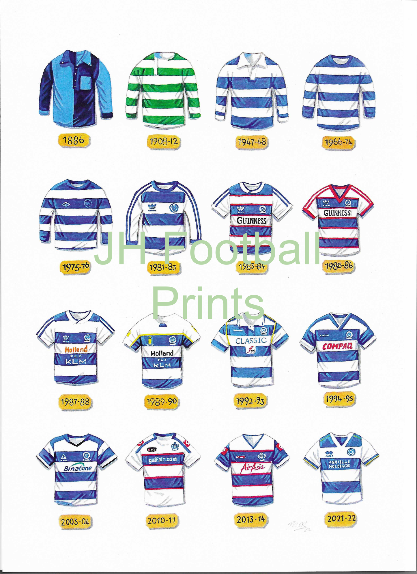 Queens Park Rangers Iconic Shirts Print