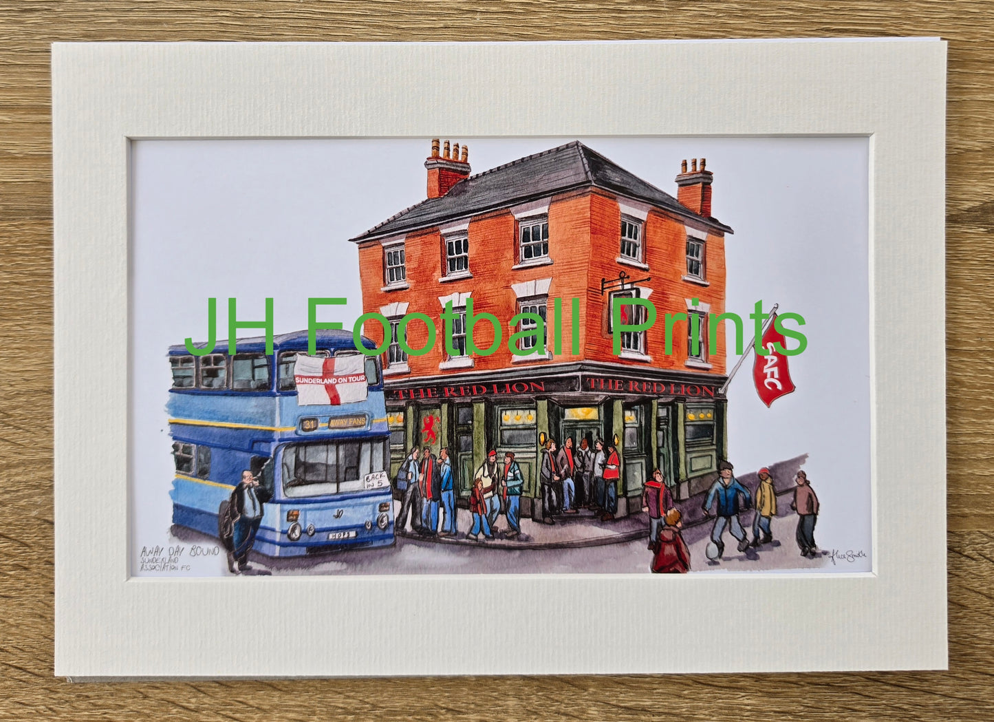Sunderland AFC Away Day Bound A4 Mounted Print