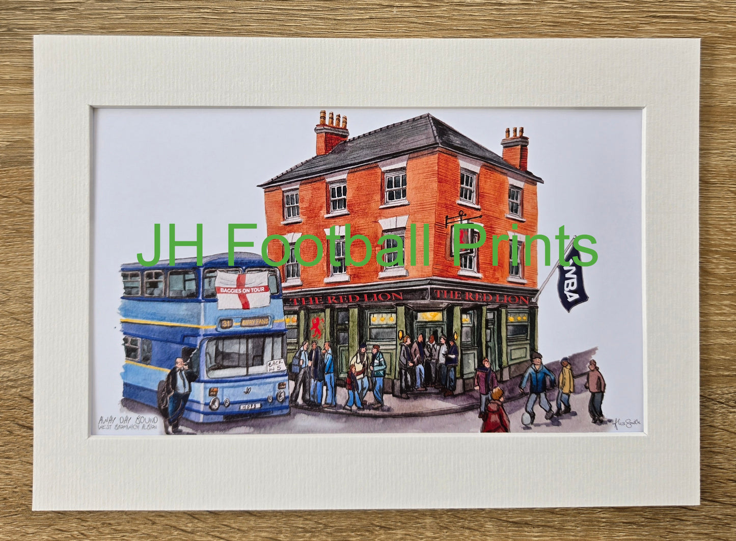 West Bromwich Albion FC Away Day Bound A4 Mounted Print
