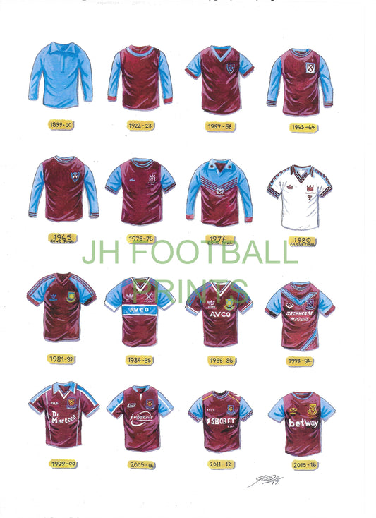 West Ham United Iconic Shirts Print