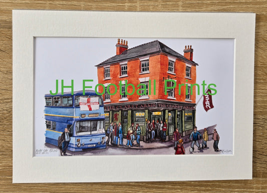 West Ham United FC Away Day Bound A4 Mounted Print